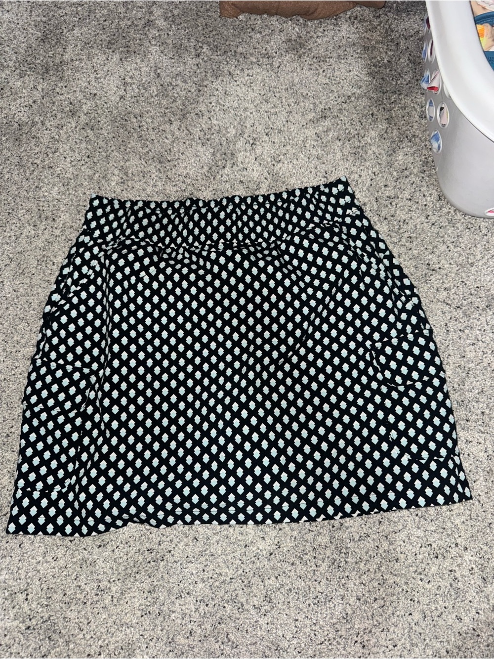 IVY PARK Black and White Diamond-Print Mini Skirt